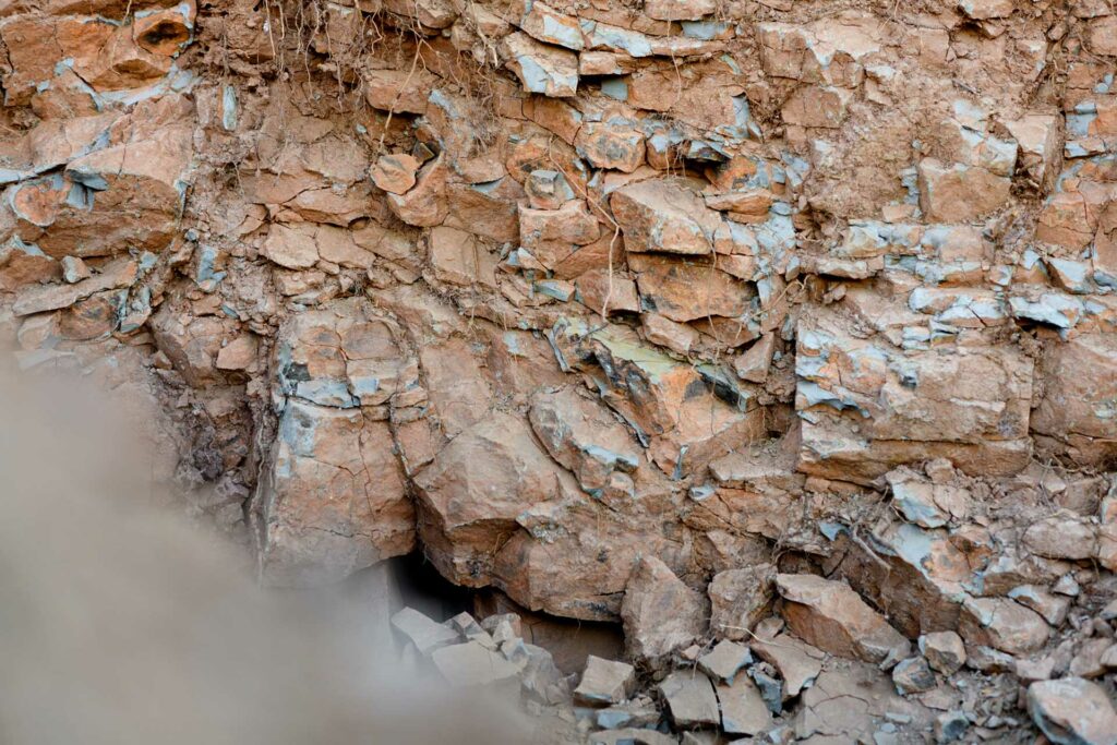 Detail of soil pit at Nuns Canyon Vineyard