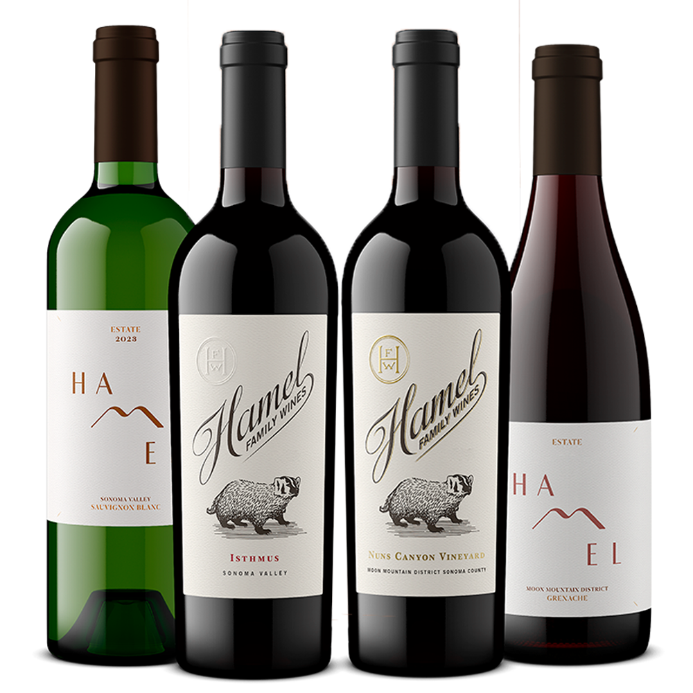 One bottle of Hamel Sauvignon Blanc, one bottle of Hamel Isthmus, one bottle of Hamel Nuns Canyon. and one bottle Hamel Grenache.