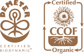 Certification Logos Demeter Biodynamic and CCOF Organic
